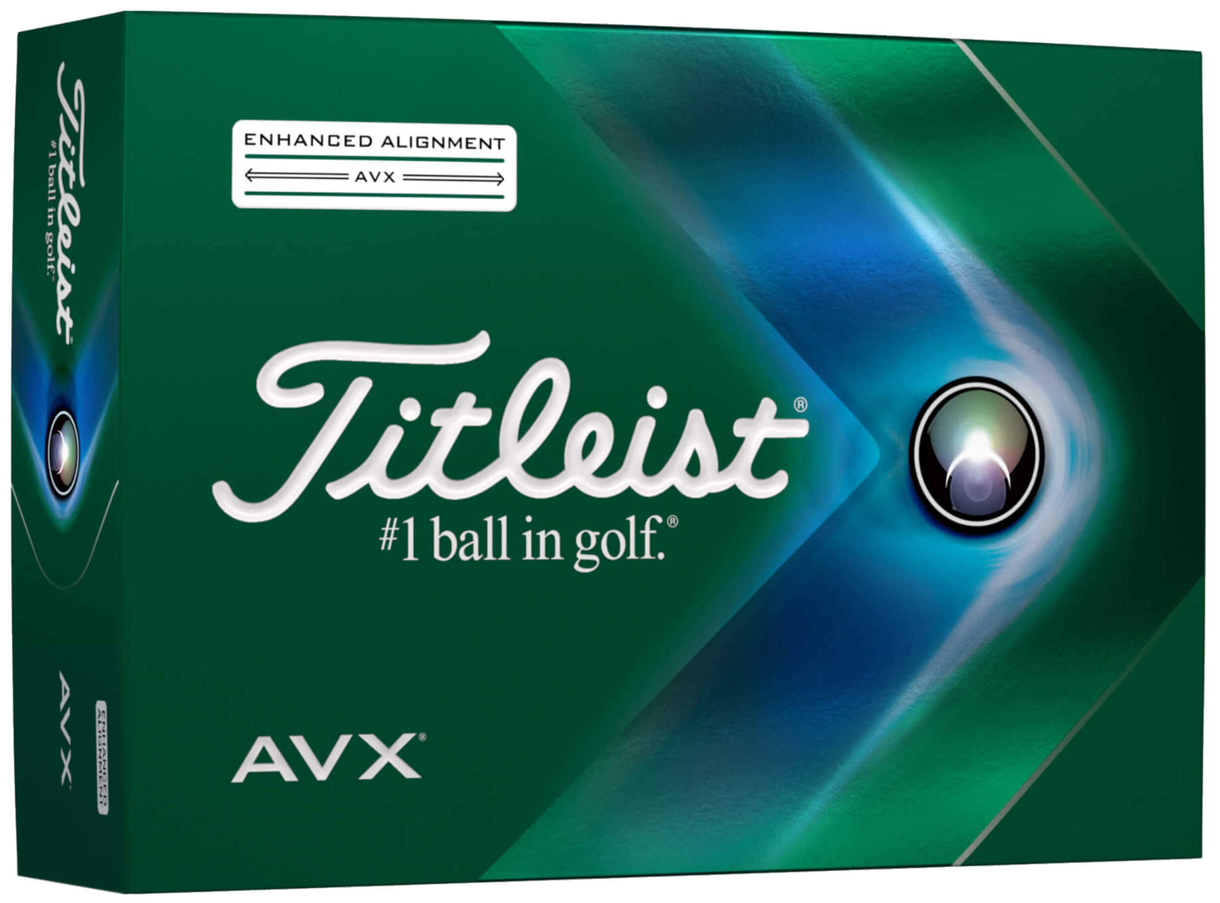 Titleist AVX Enhanced Alignment Golfbälle, white