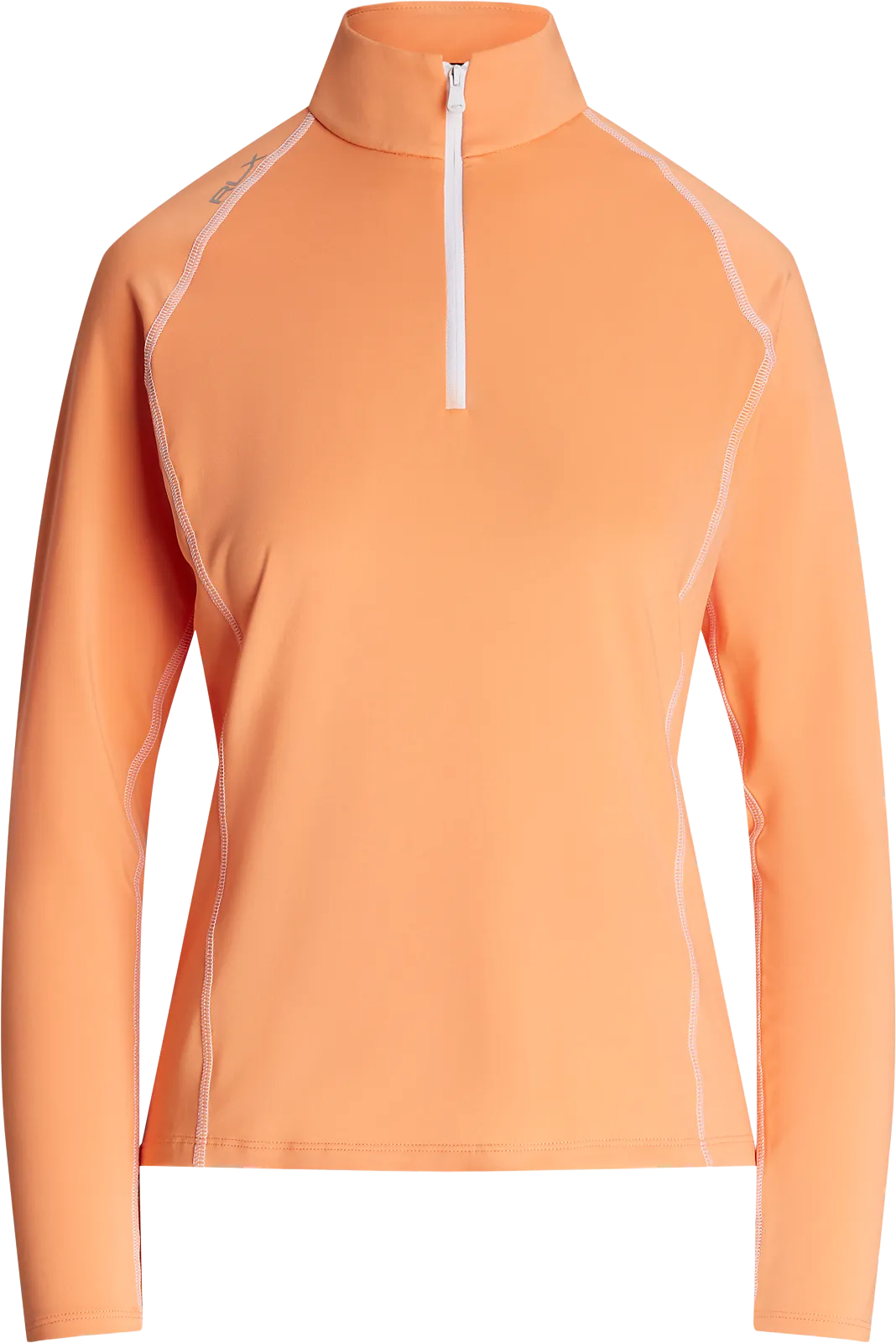 Ralph Lauren RLX Stretch Jersey Quarter-Zip Midlayer, orange/weiß