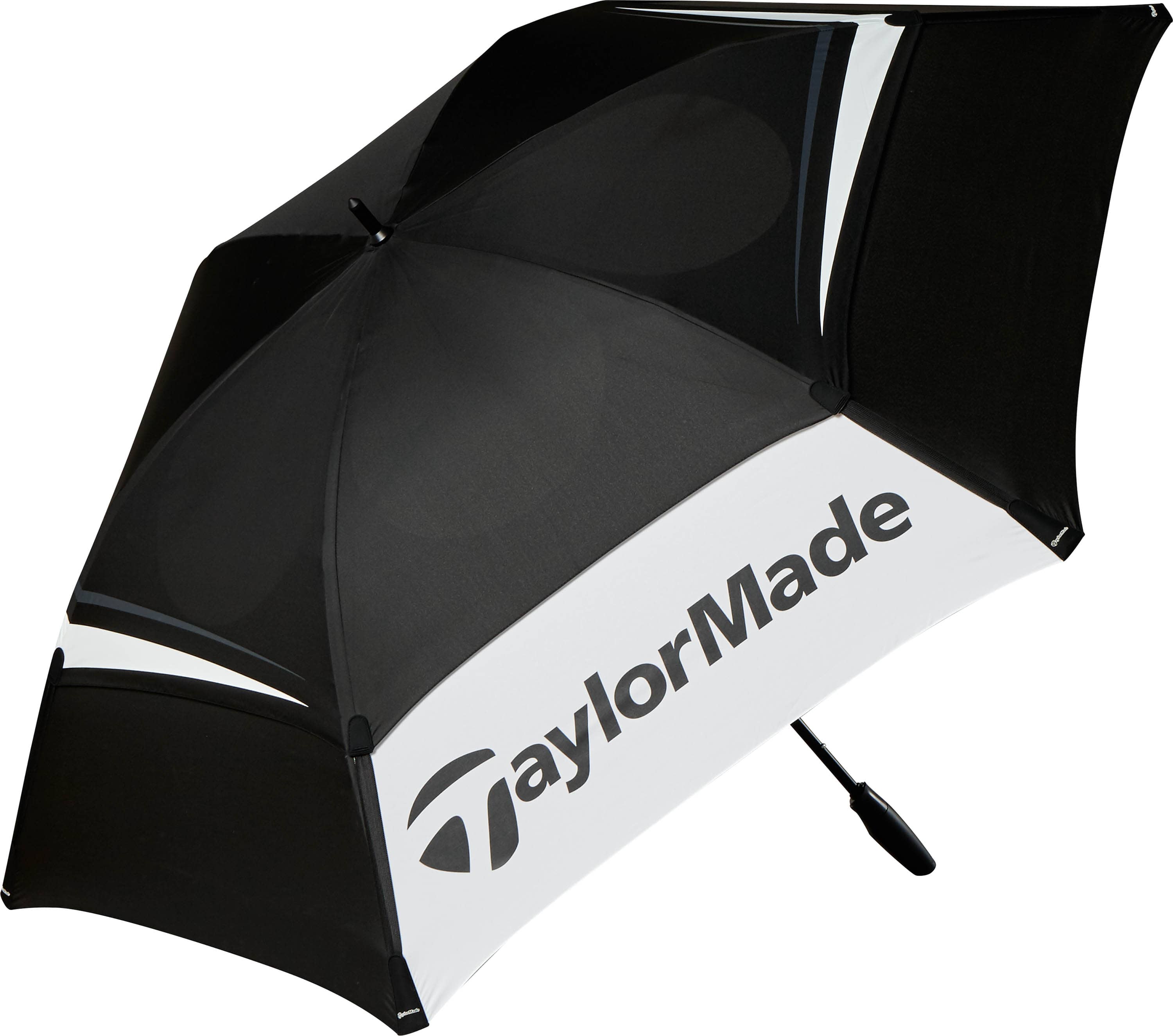 TaylorMade Tour Double Canopy Umbrella, 68 inch, black/white/grey