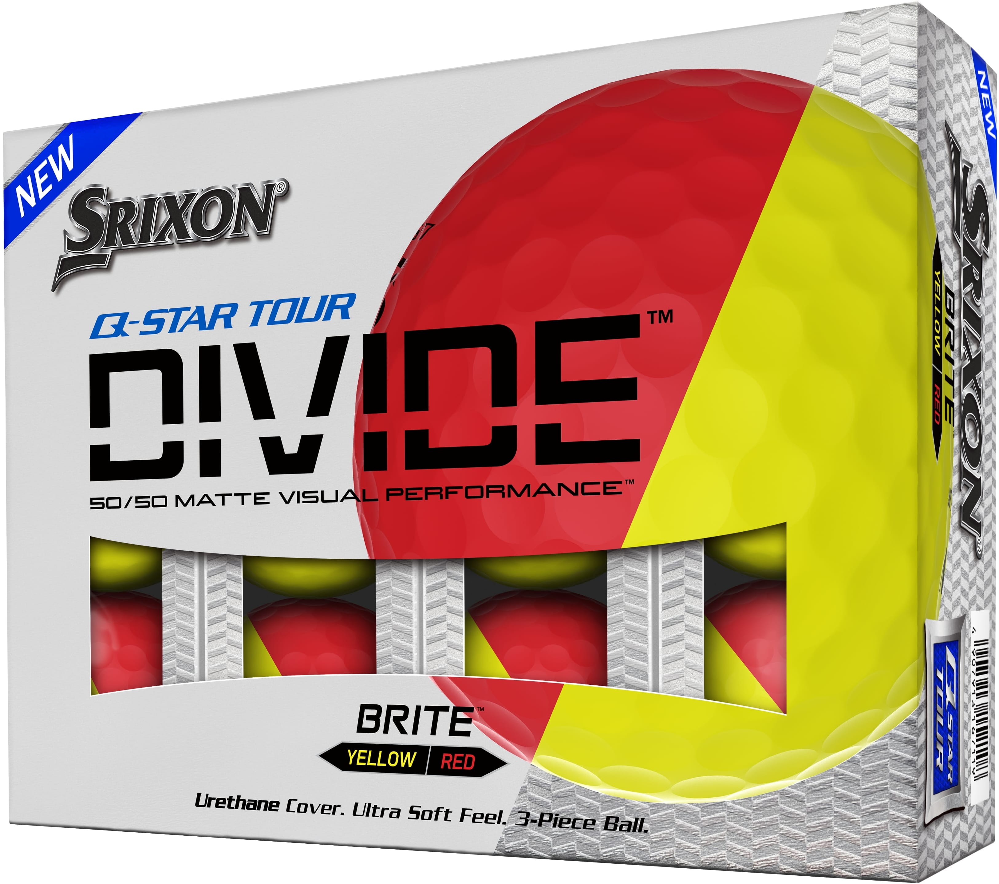 Srixon Q-Star Tour DIVIDE Golfbälle, yellow/red