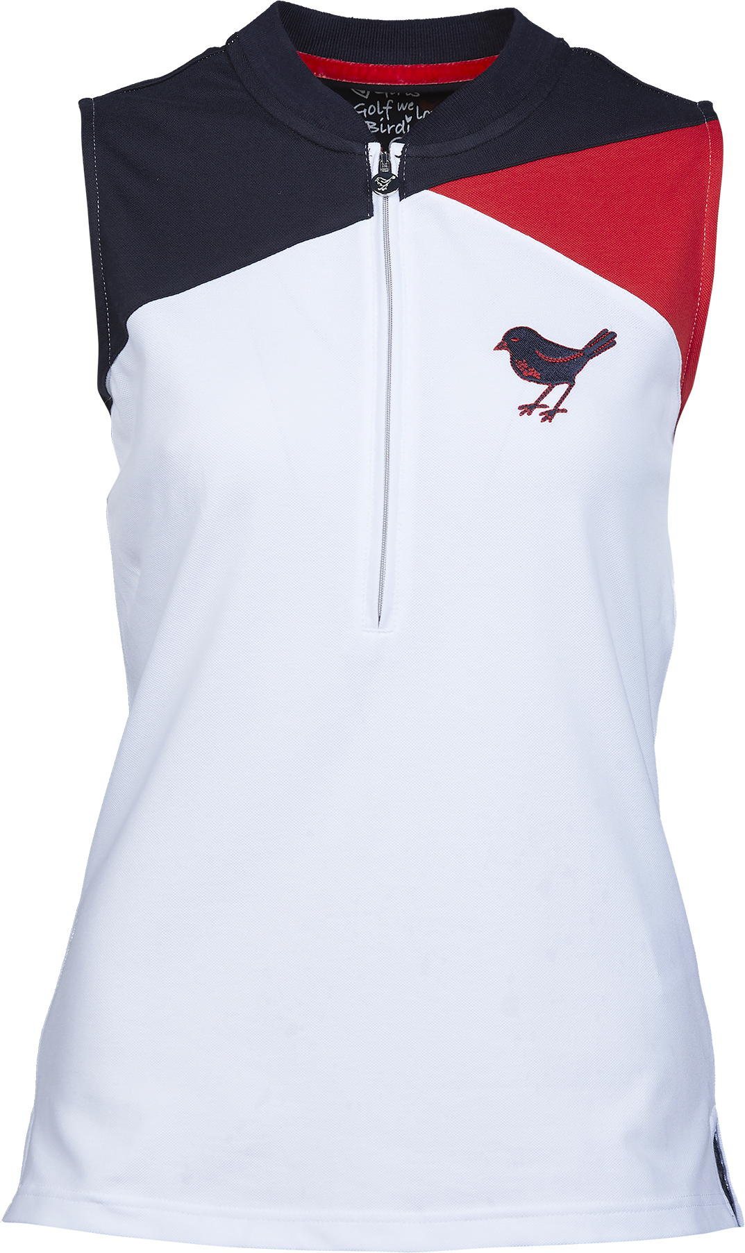 girls golf Smile Red Blue SL Polo, white/red/blue