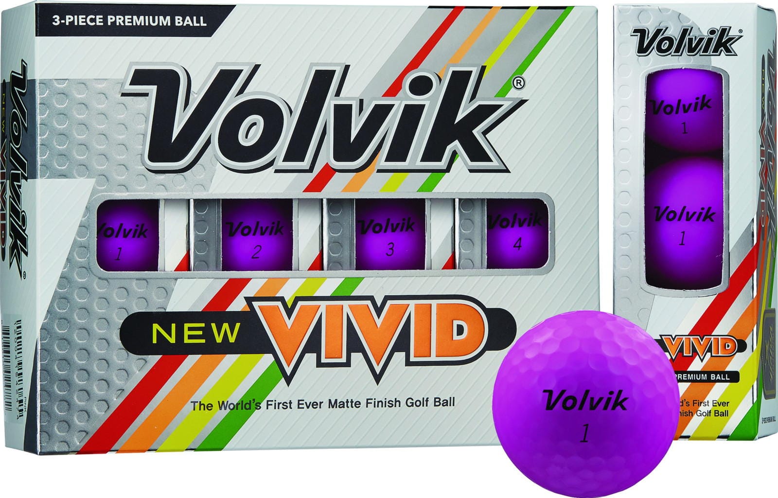 Volvik VIVID Golfbälle, purple