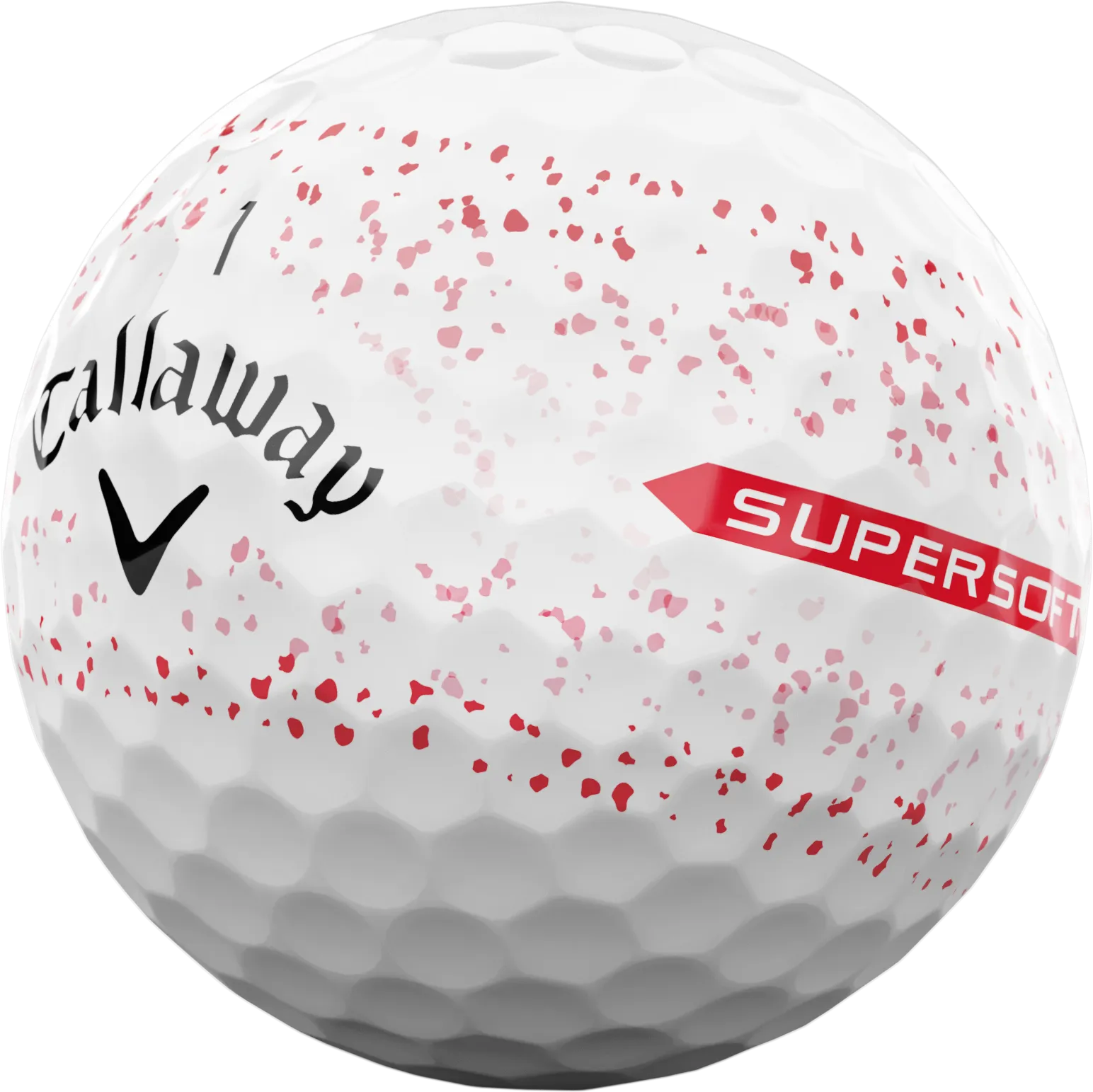 Callaway Supersoft Splatter 360 Golfbälle, weiß/rot