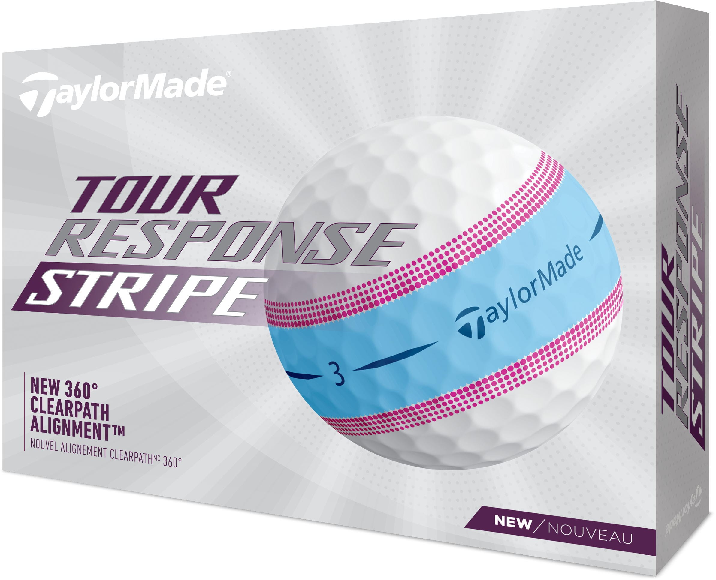 TaylorMade Tour Response Stripe Golfbälle, blau/pink
