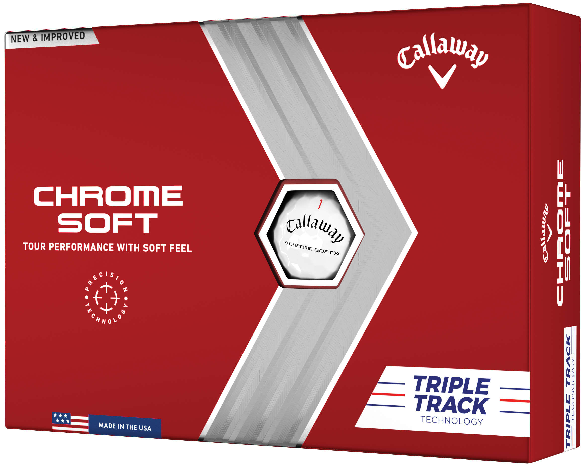 Callaway Chrome Soft Triple Track Technology Golfbälle, white
