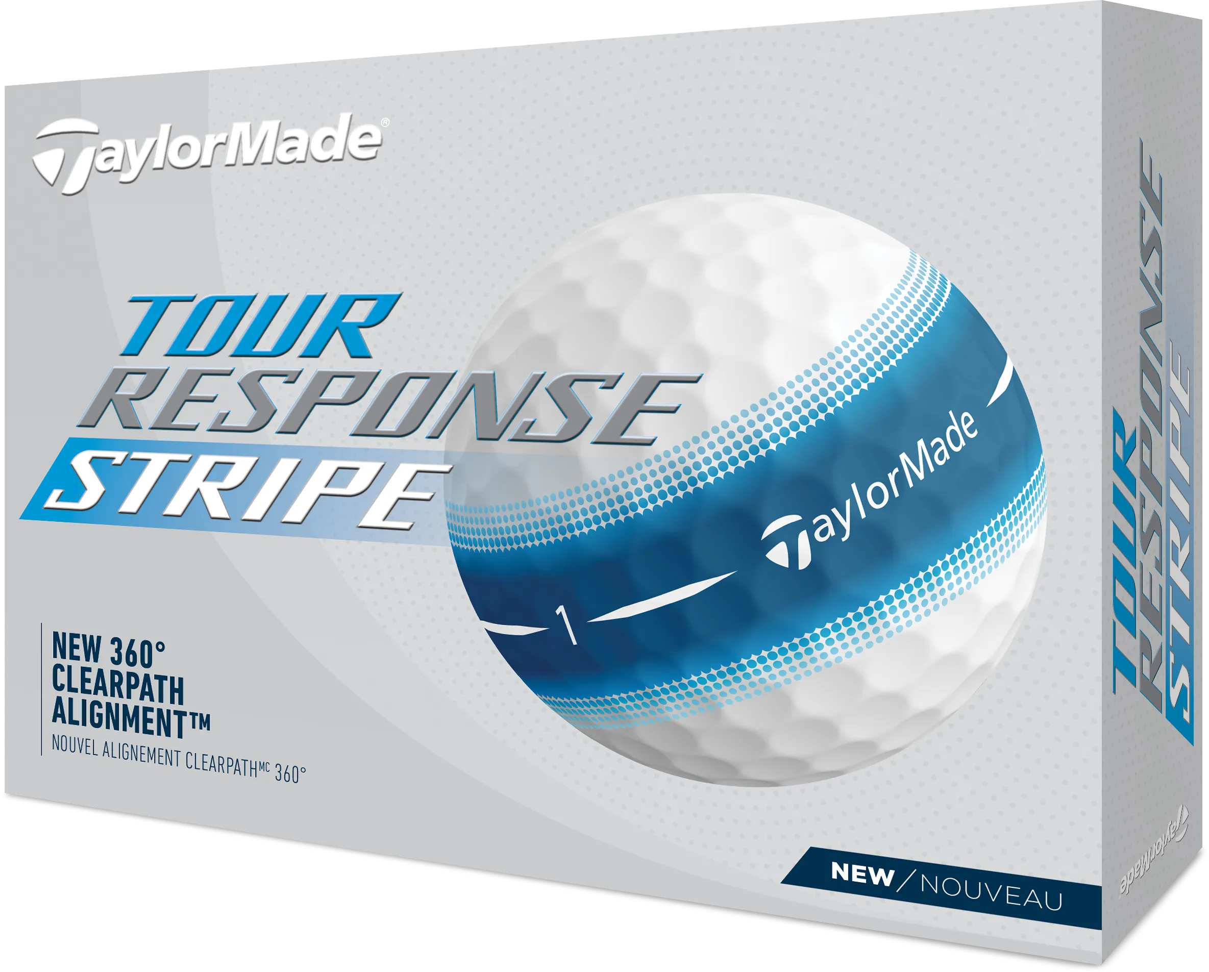 TaylorMade Tour Response Stripe Golfbälle, weiß/blau