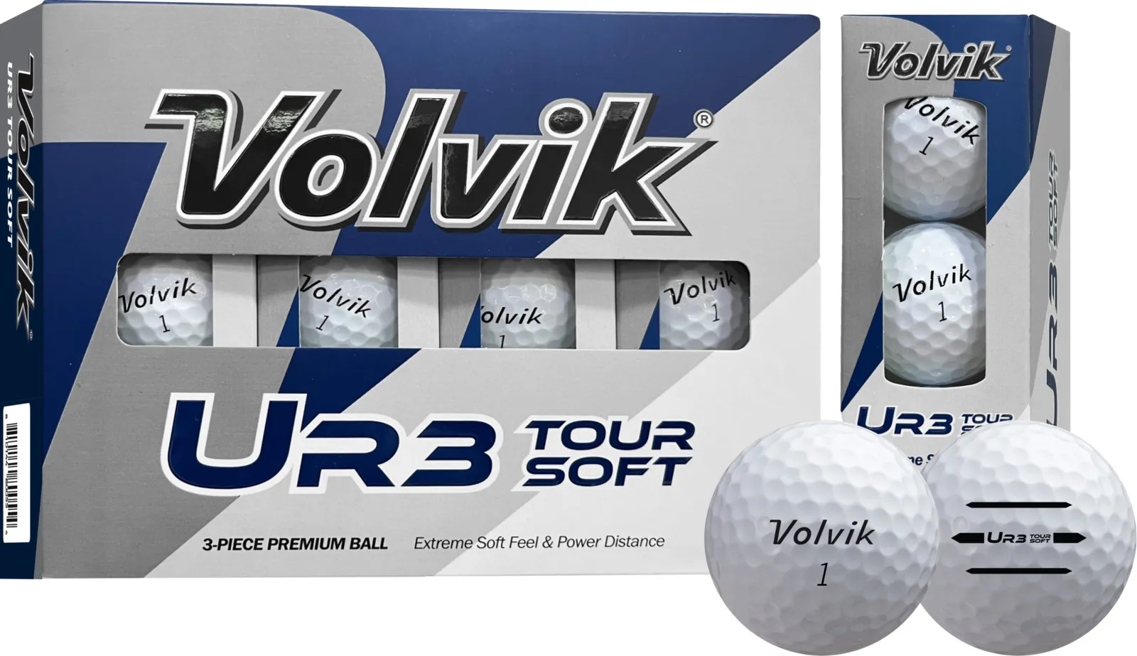 Volvik UR3 Tour Soft Golfbälle, weiß