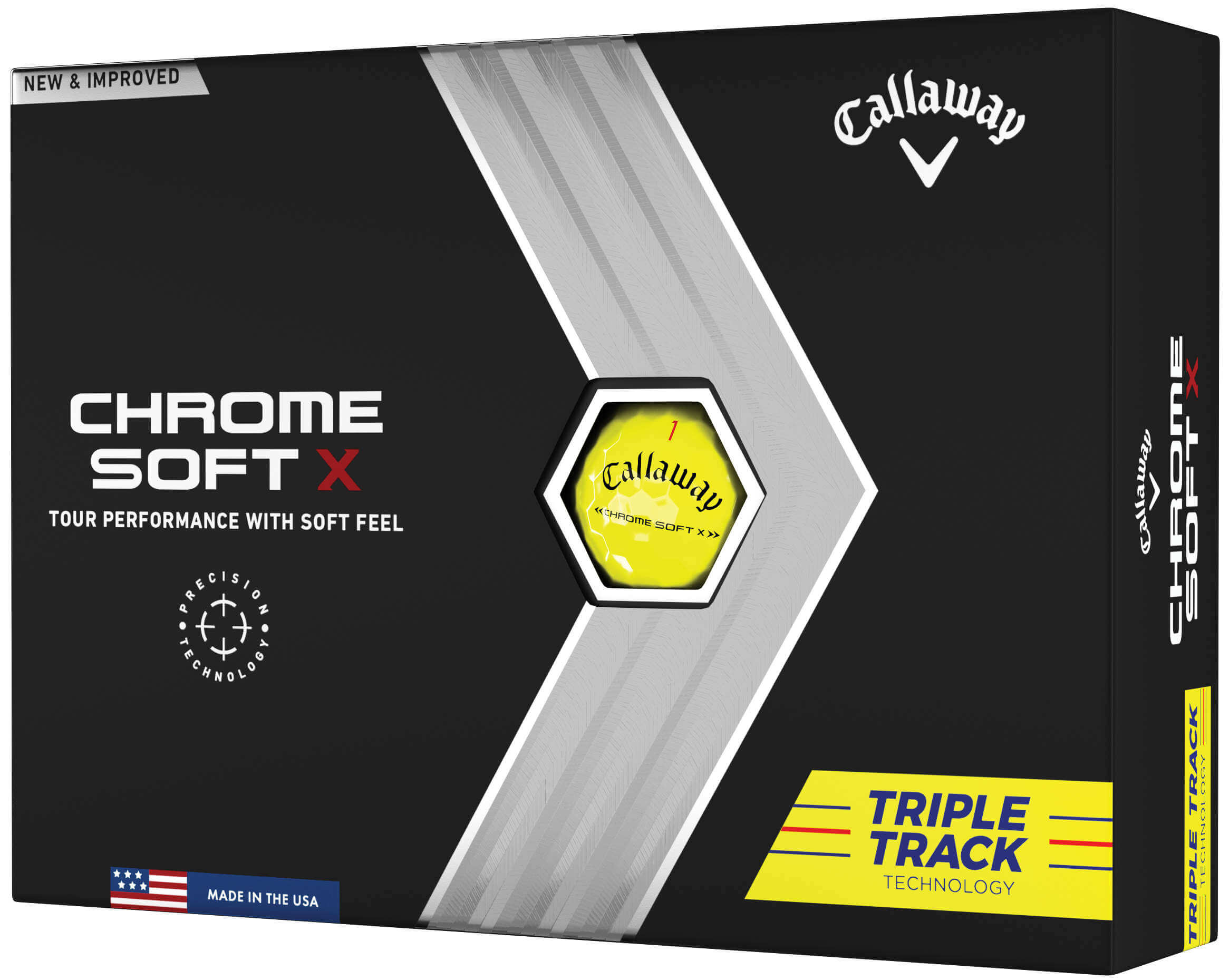Callaway Chrome Soft X Triple Track Golfbälle, yellow