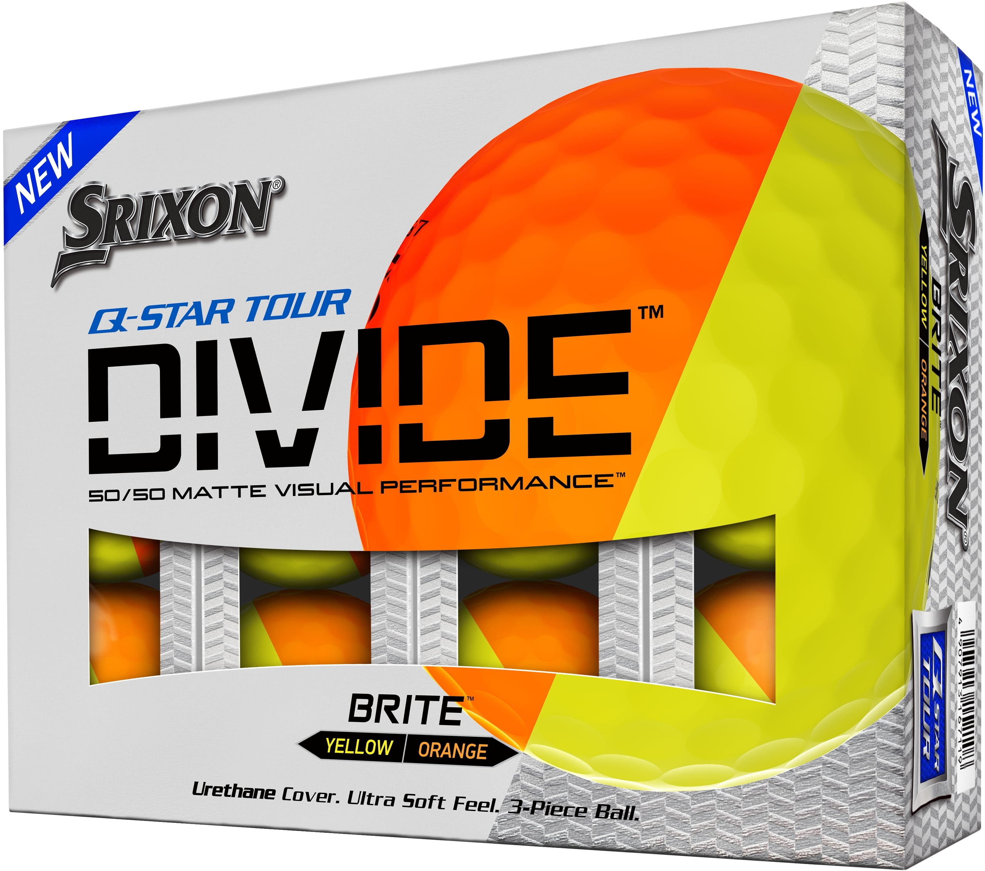 Srixon Q-Star Tour DIVIDE Golfbälle, yellow/orange