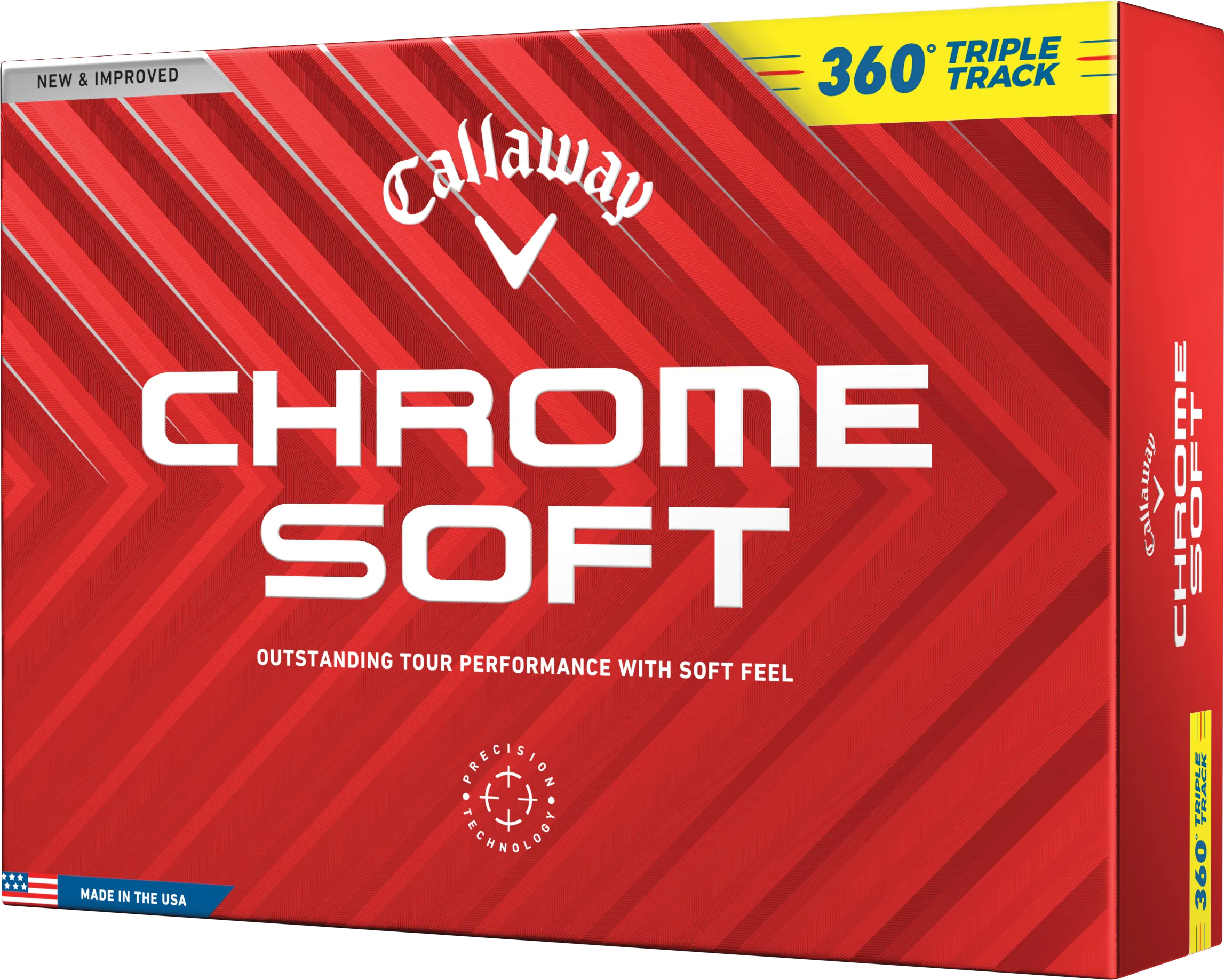 Callaway Chrome Soft 360 Triple Track Golfbälle, gelb