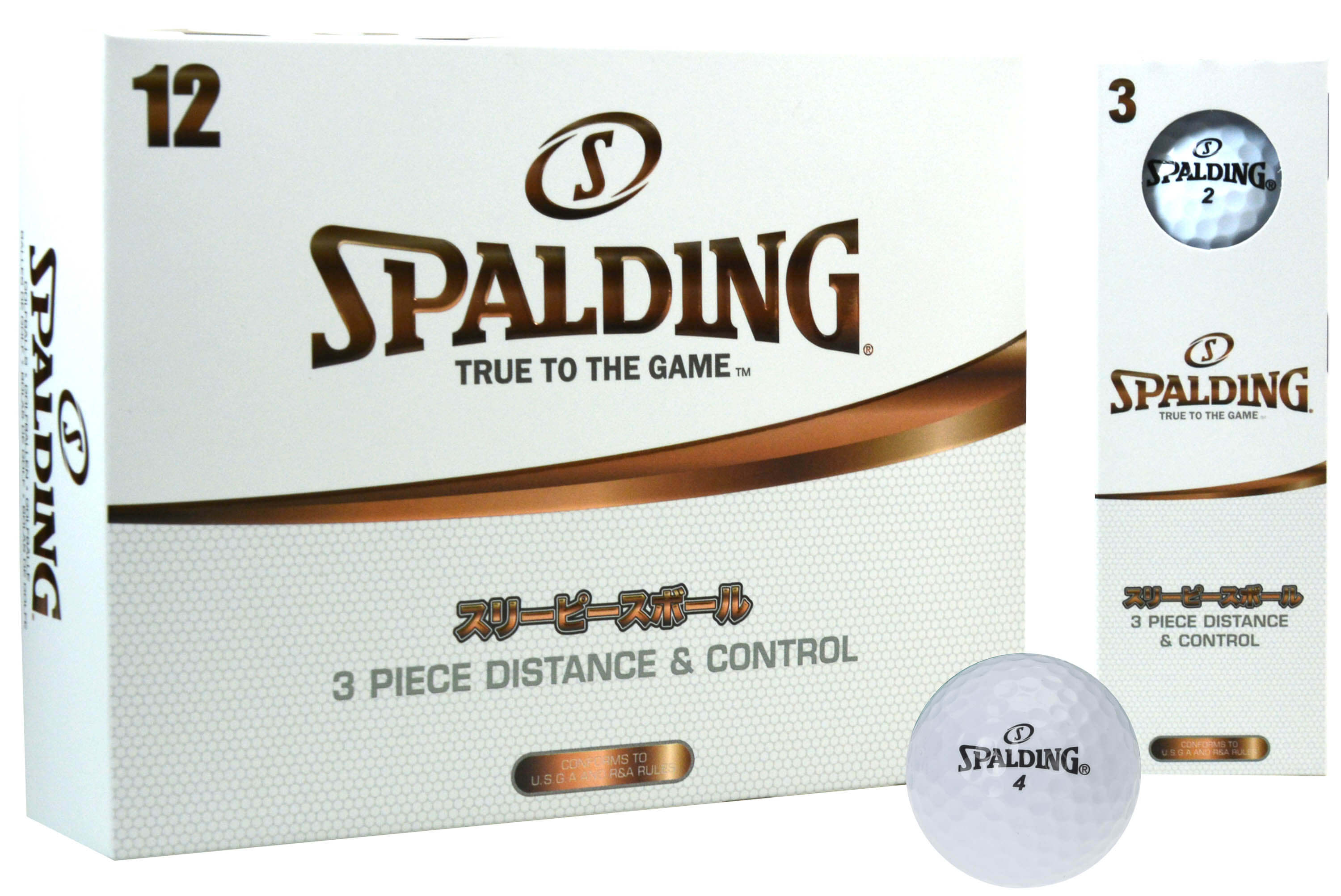 Spalding Distance & Control Golfbälle, white