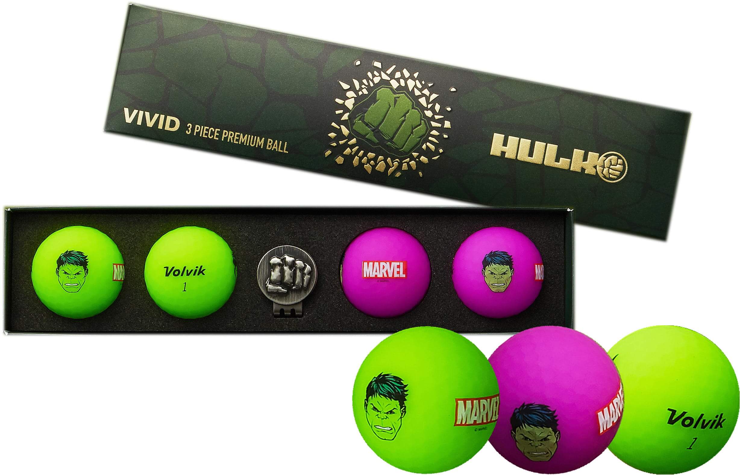 Volvik Golfbälle Hulk Marvel Edition Box