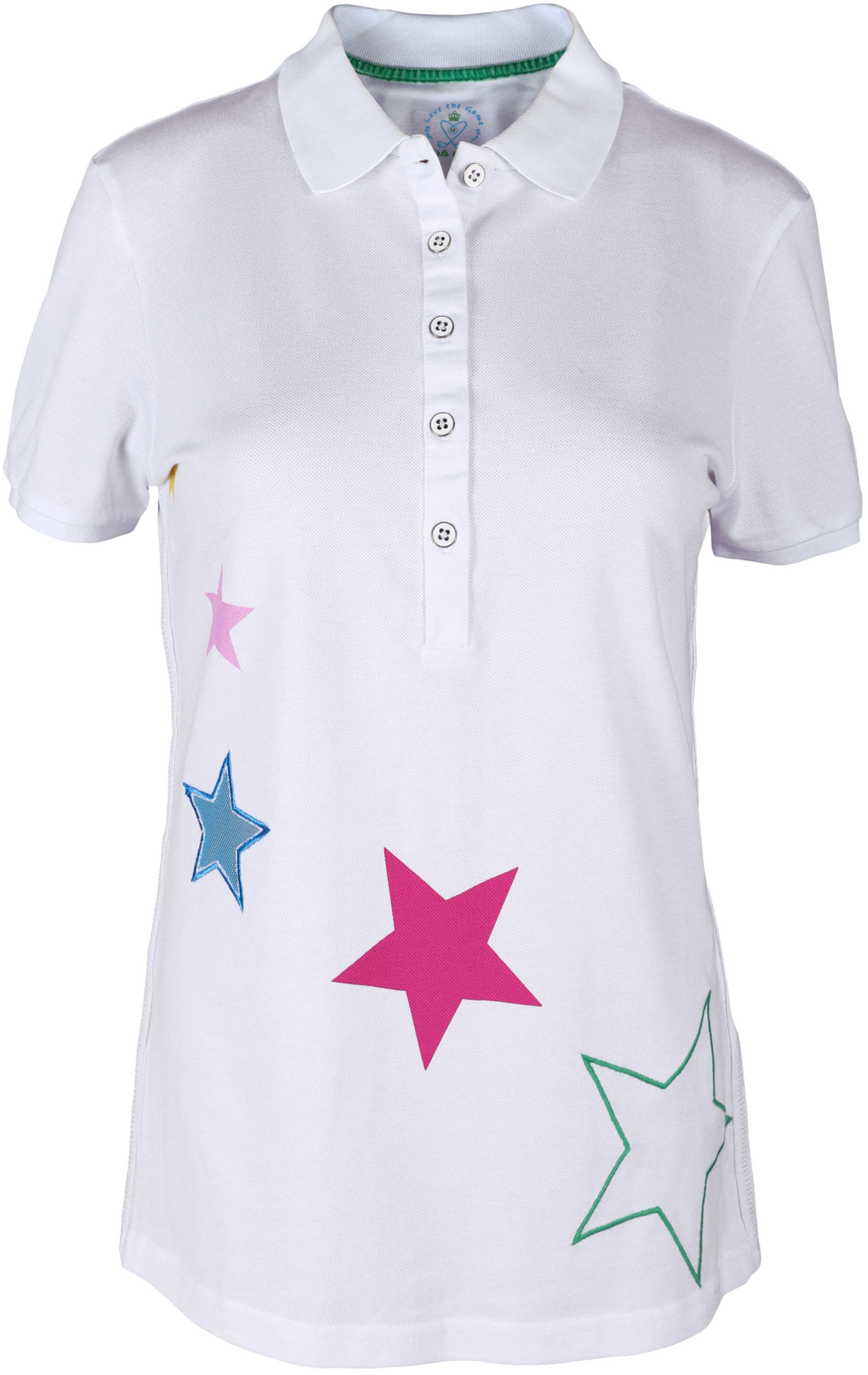 girls golf Multicolored Stars Polo, white