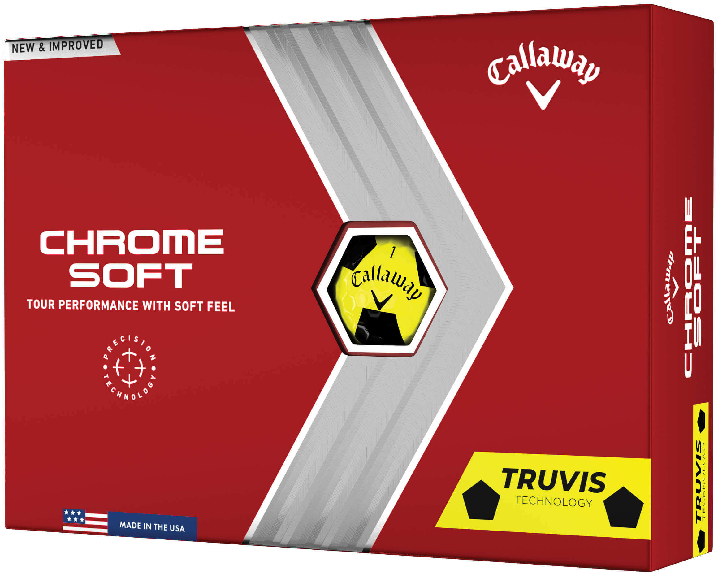 Callaway Chrome Soft TRUVIS Golfbälle, yellow/black