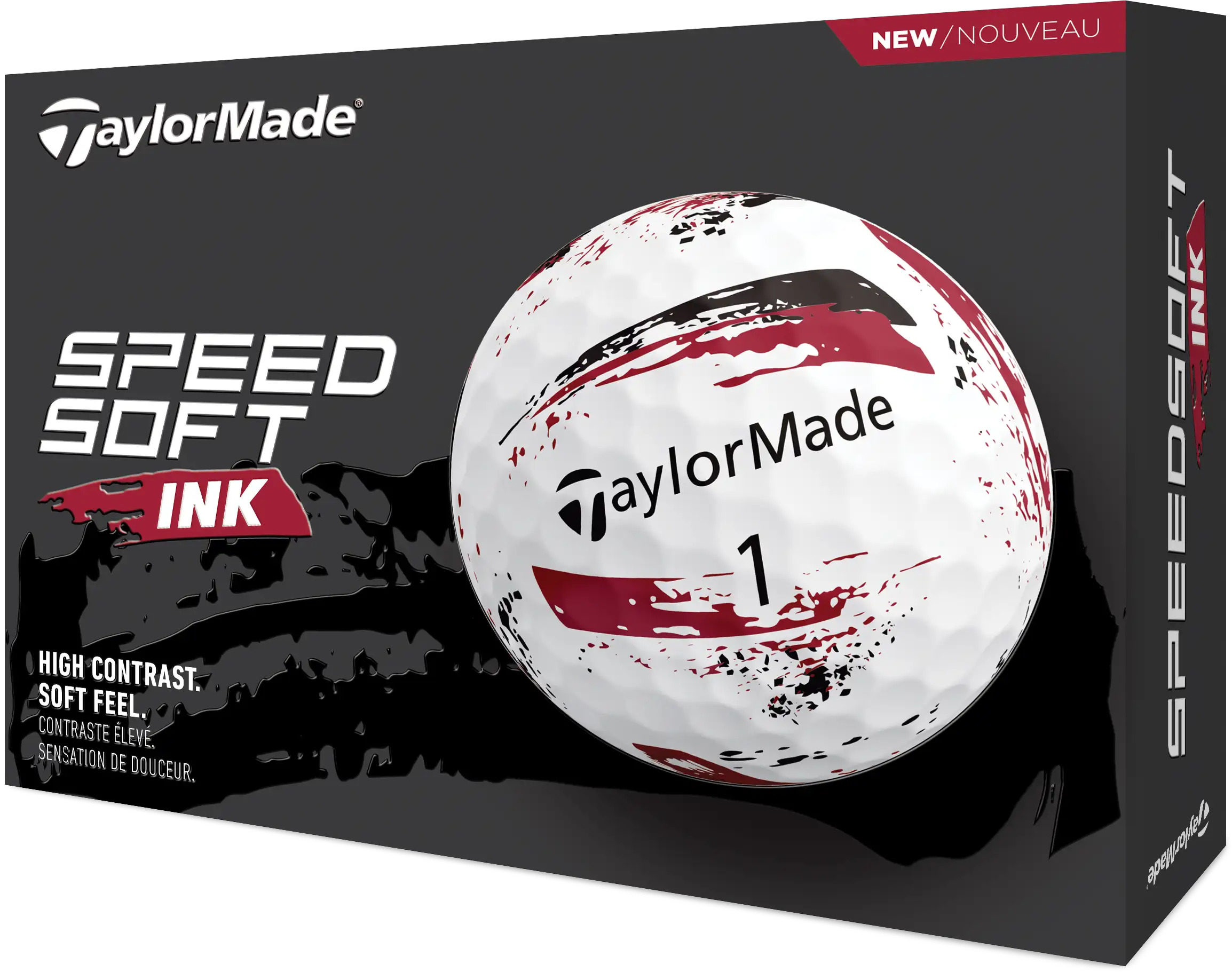 TaylorMade SPEEDSOFT INK Golfbälle, rot