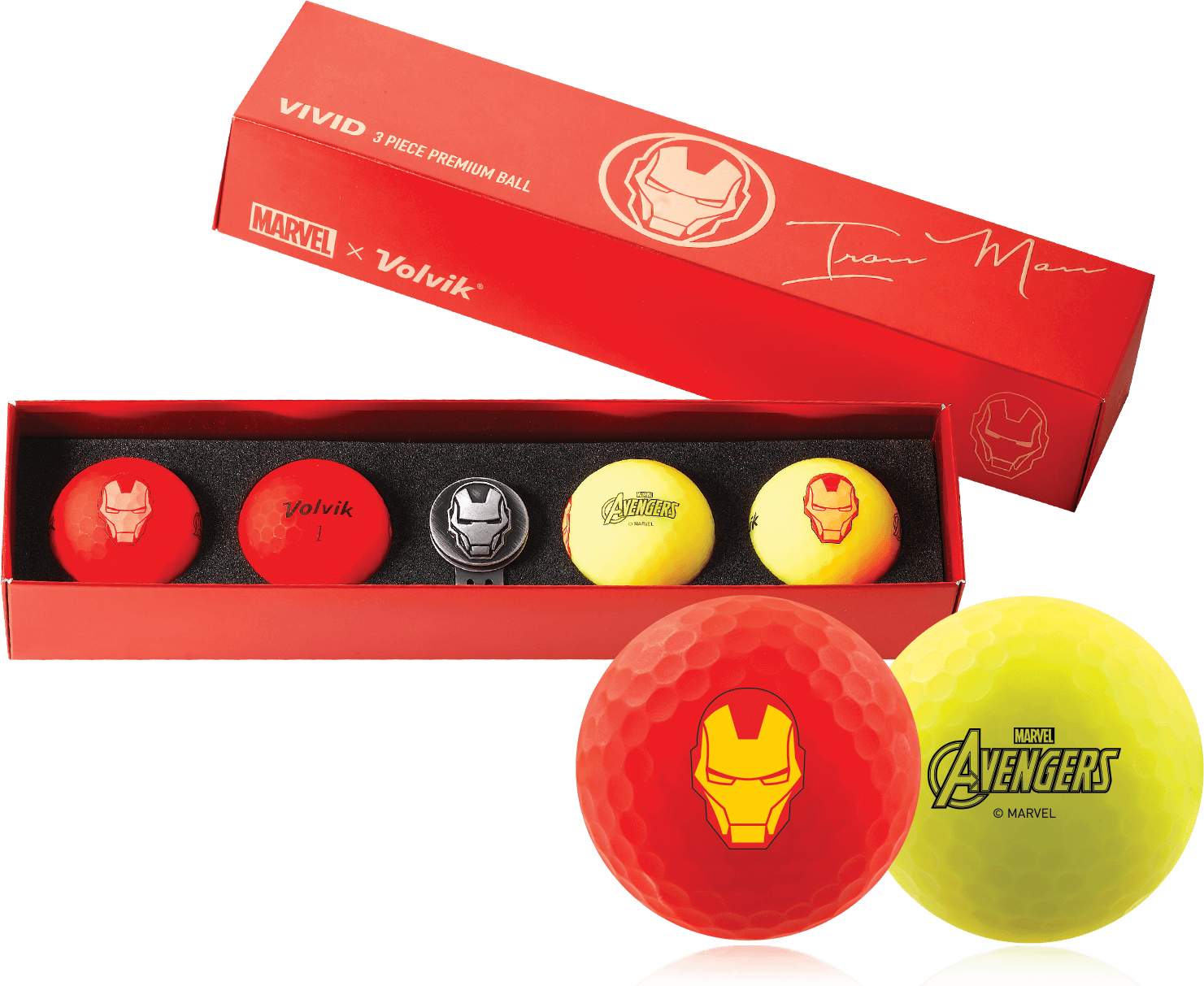 Volvik Golfbälle Iron Man Marvel Edition Box