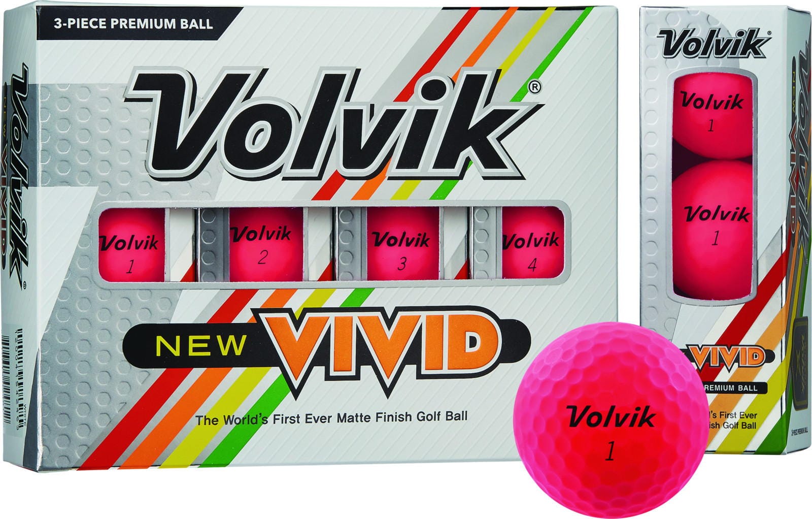 Volvik VIVID Golfbälle, pink