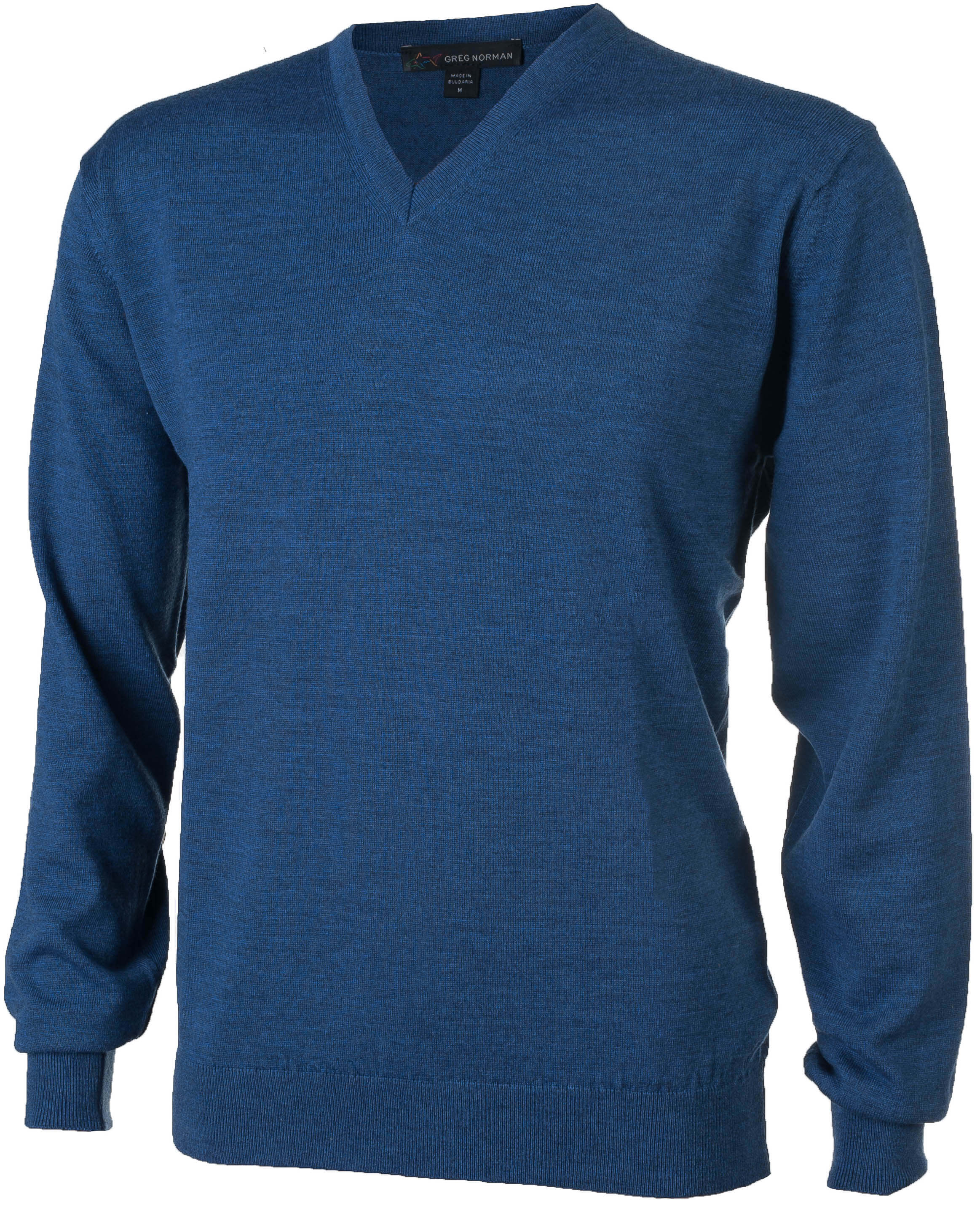 Greg Norman Merino V-Neck Pullover, jeans blue