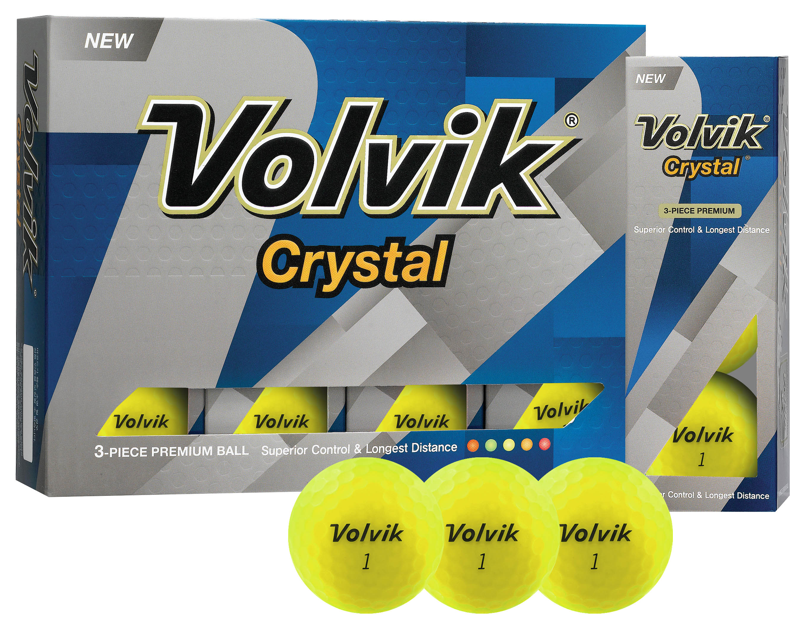 Volvik Crystal Golfbälle, yellow