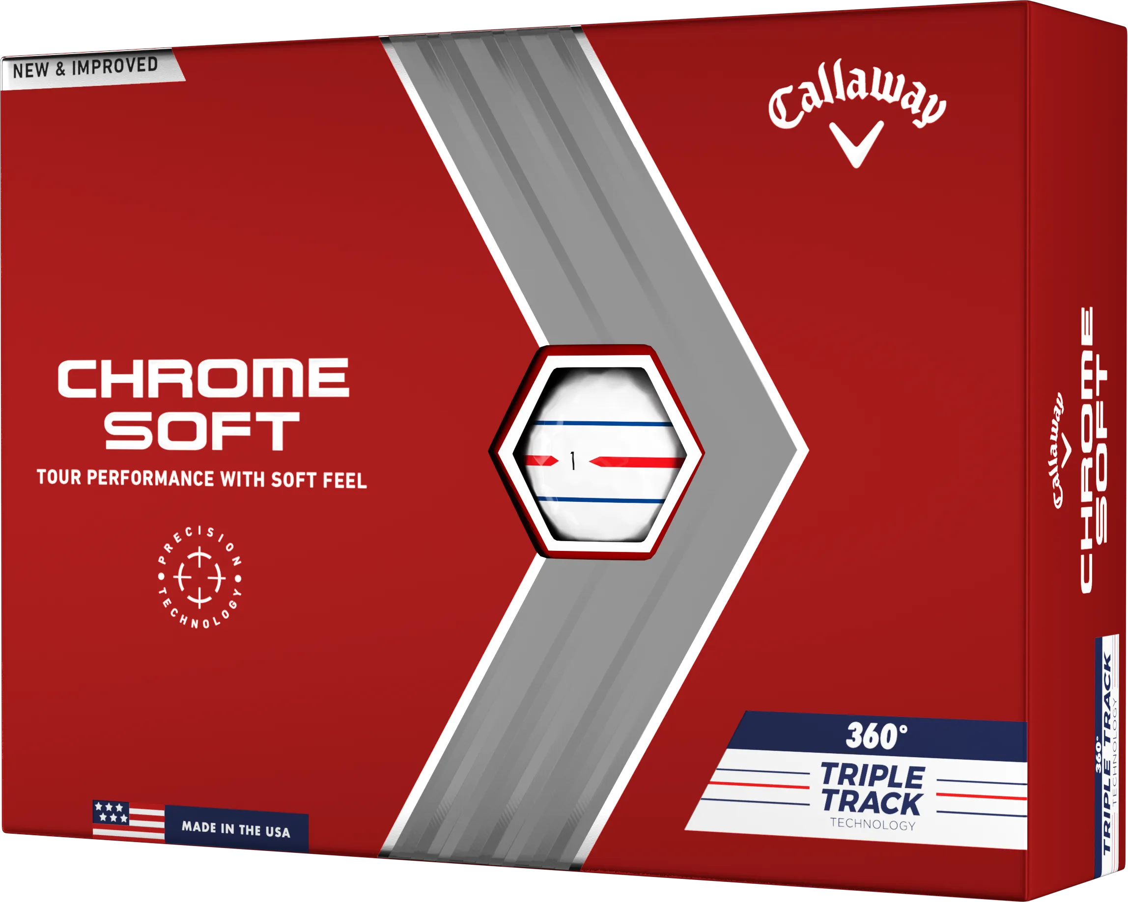 Callaway Chrome Soft Triple Track 360 Golfbälle, weiß