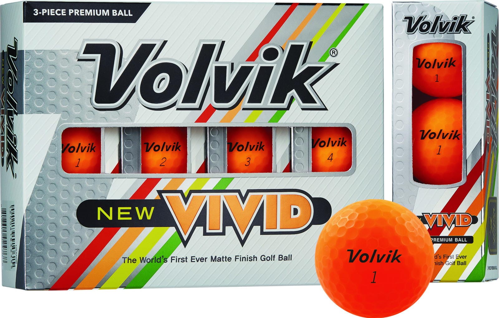 Volvik VIVID Golfbälle, dark orange